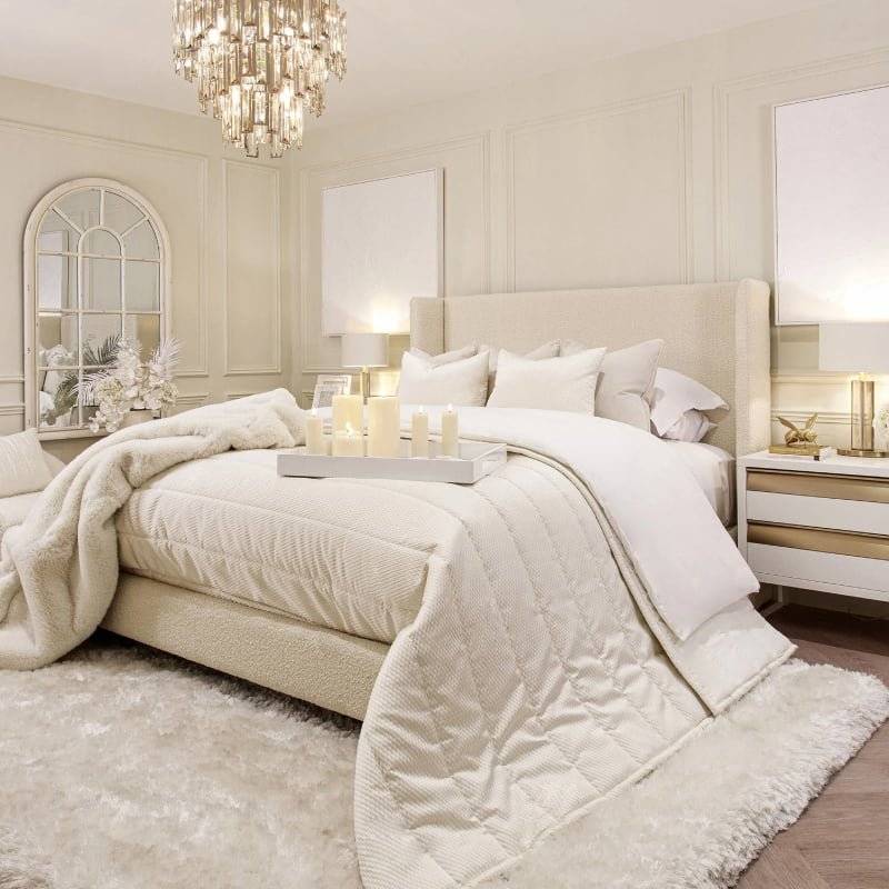 Coco Ivory Luxury Upholstered Bed