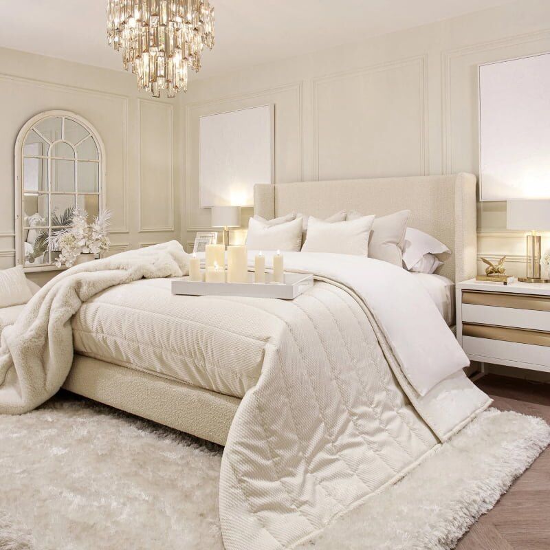 Coco Ivory Luxury Upholstered Bed